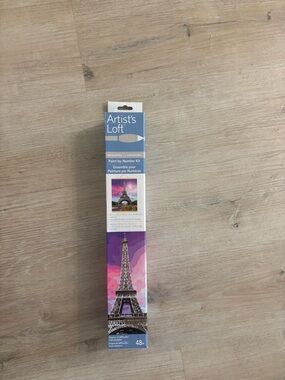 Paint-by-Number Eiffel Tower Wall Art Kit in Purple and Pink